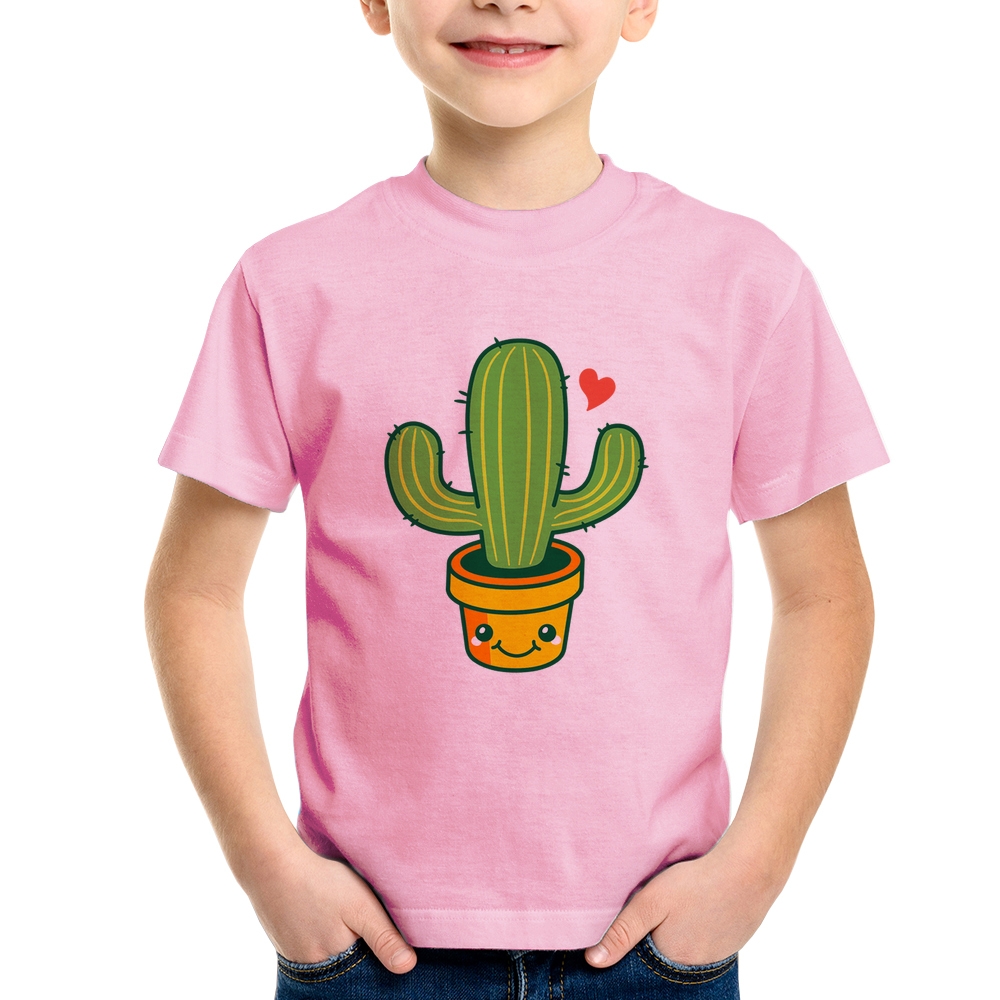 Camiseta Infantil Cacto Coração