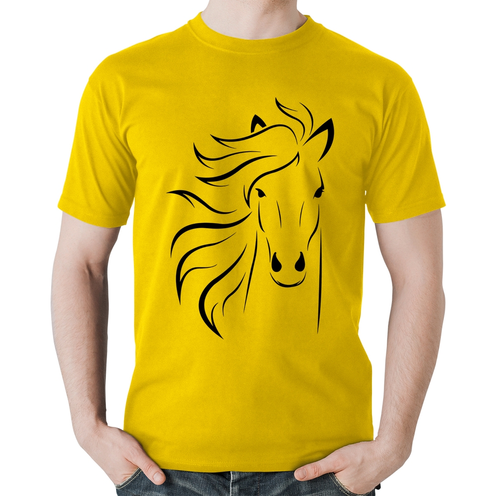 Camiseta Algodão Cavalo Traços