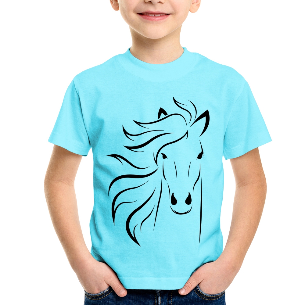 Camiseta Infantil Cavalo Traços