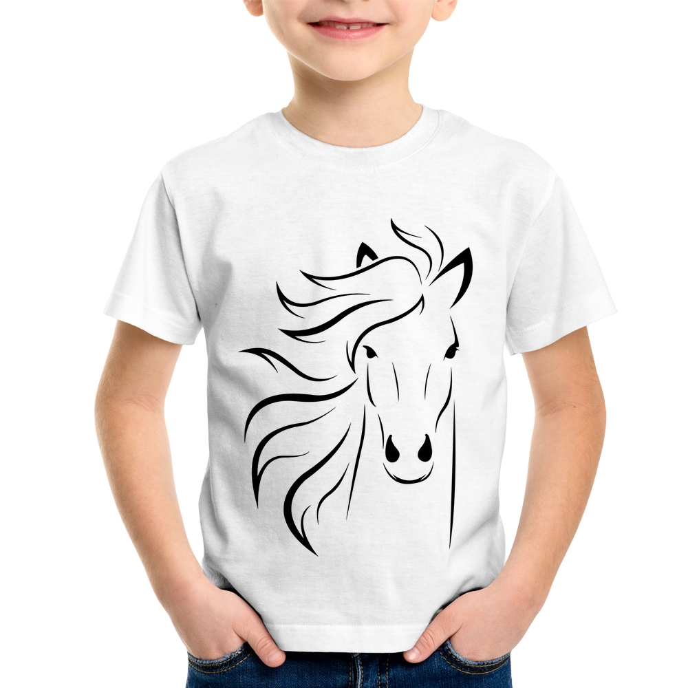 Camiseta Infantil Cavalo Traços