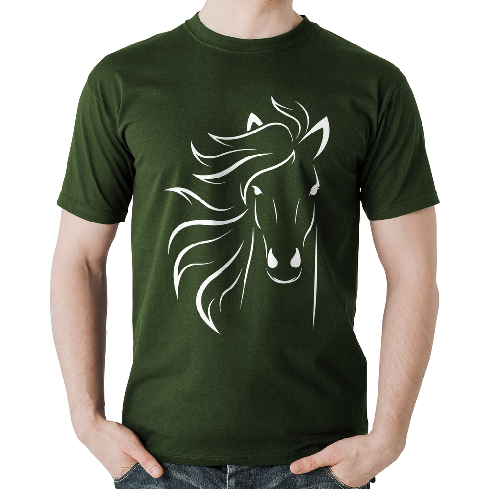 Camiseta Algodão Cavalo Traços