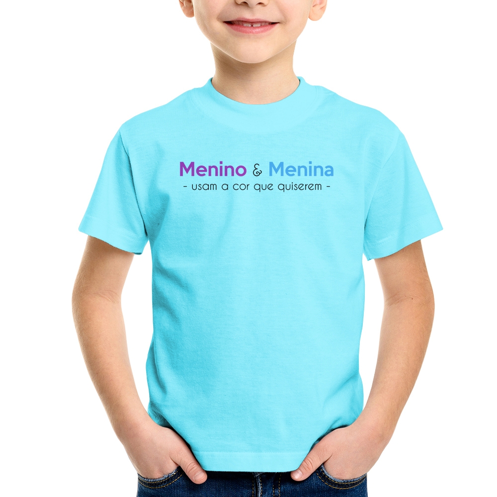 Camiseta Infantil Menino e menina usam a cor que quiserem