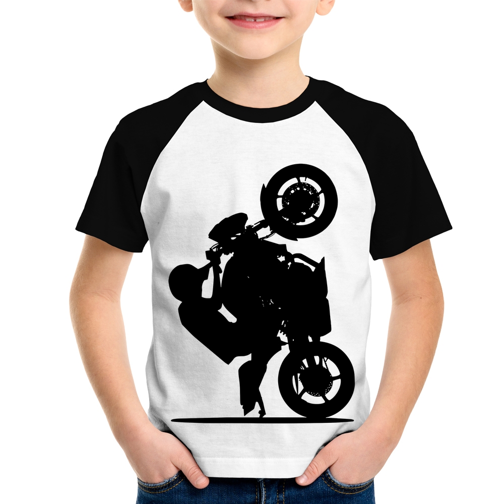 Camiseta Raglan Infantil Moto Grau XJ6