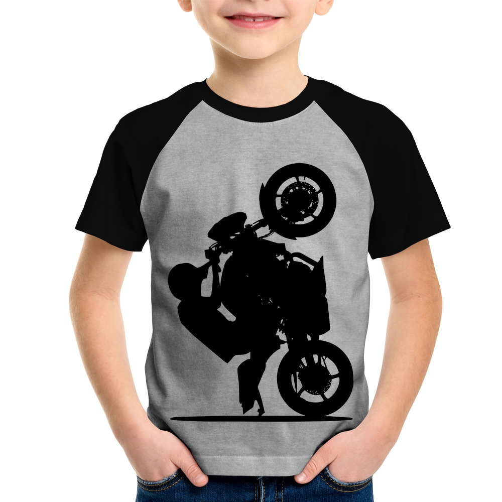 Camiseta Raglan Infantil Moto Grau XJ6