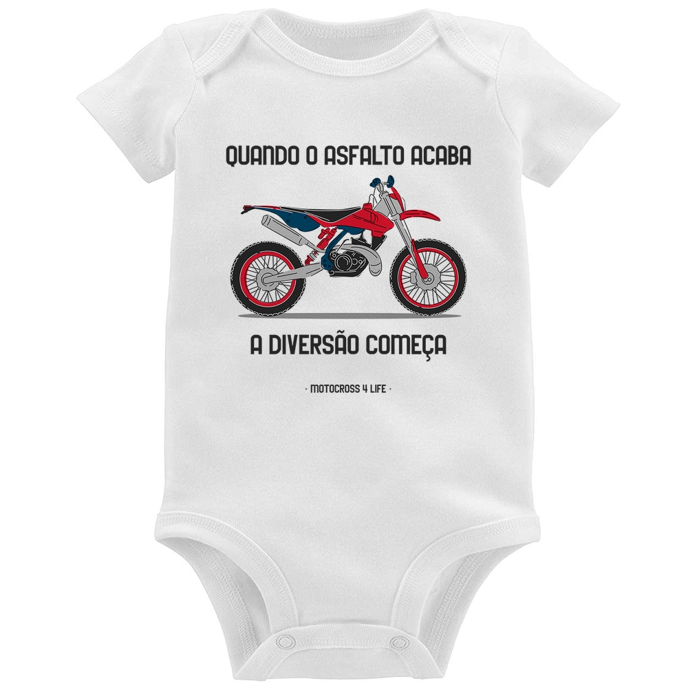 Body Para Bebê A menina do pai do motocross