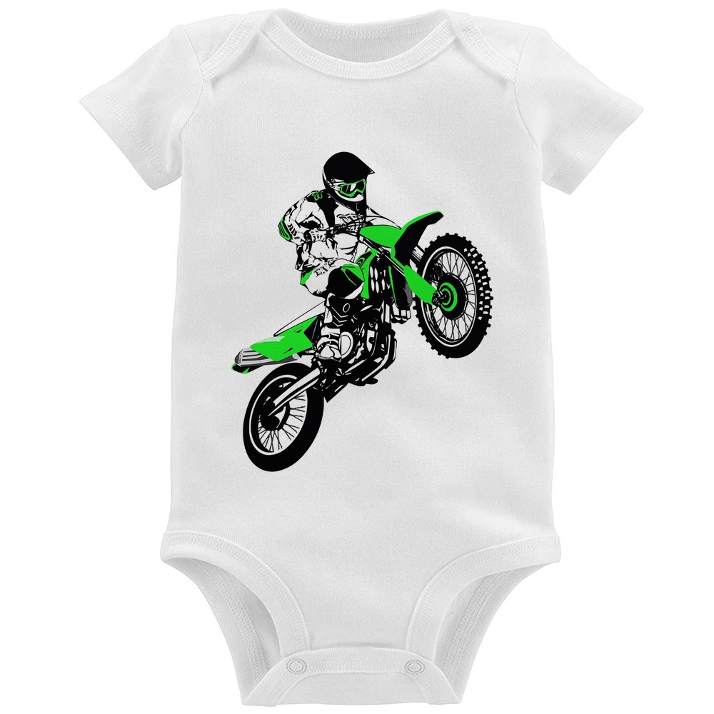 Body Para Bebê A menina do pai do motocross