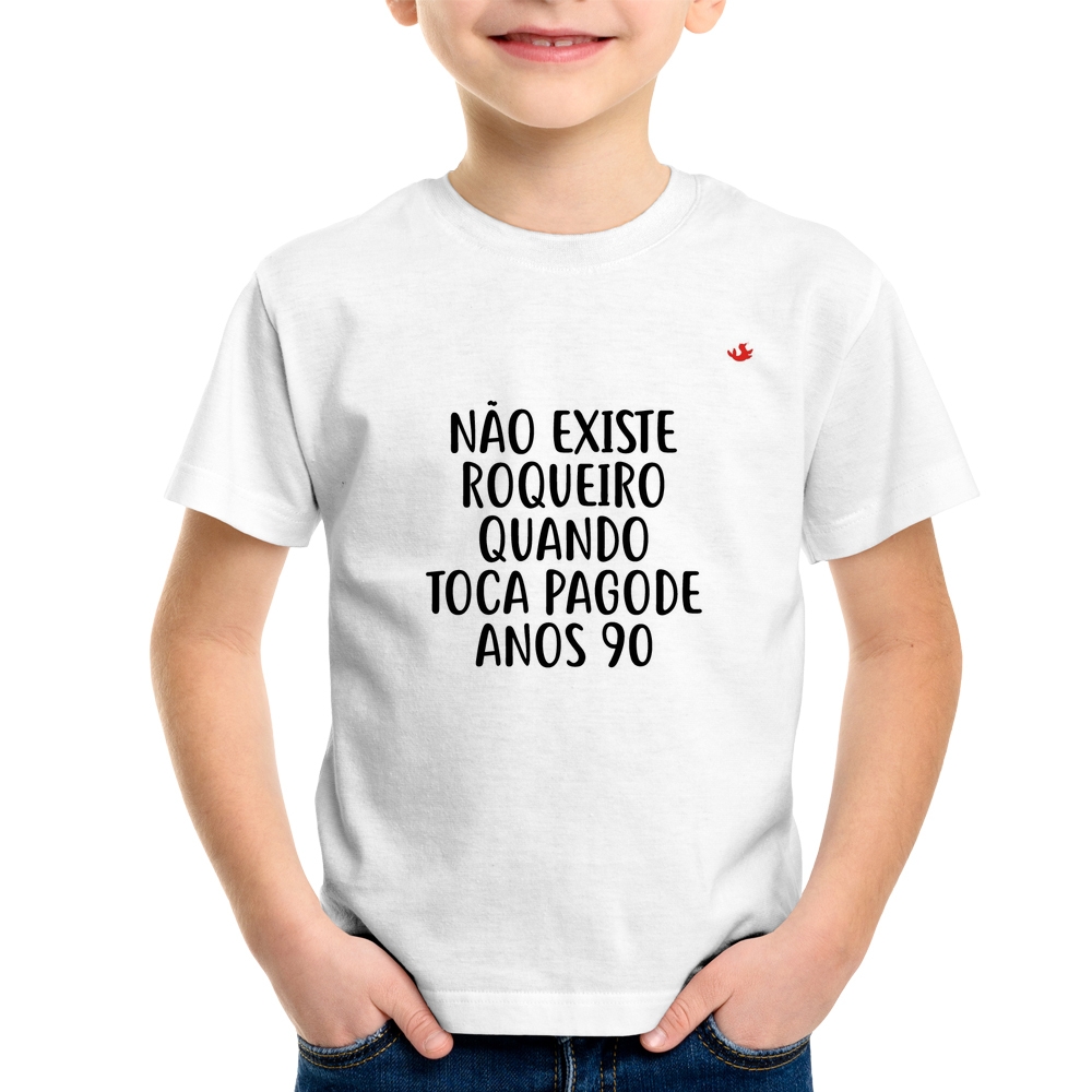 Camiseta Não existe roqueiro quando toca pagode anos 90