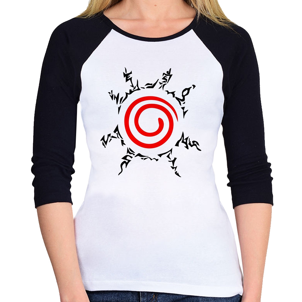 Baby Look Raglan Naruto Shippuden Selo Manga 3 4