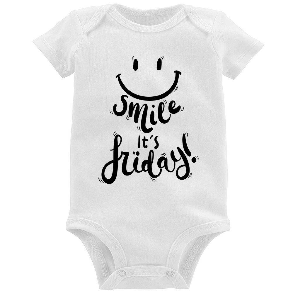 Body bebê unisex com estampa smile