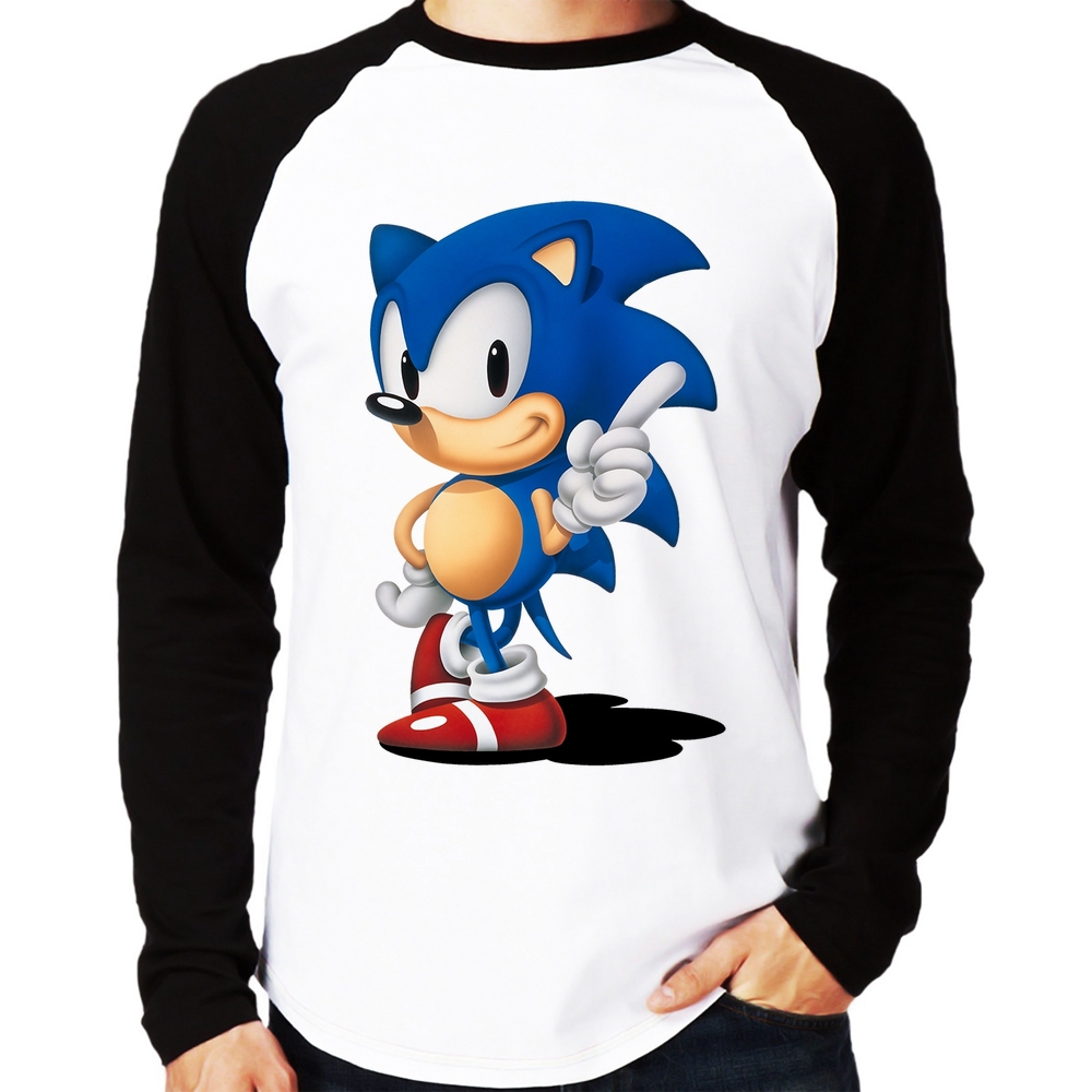 camiseta manga longa sonic