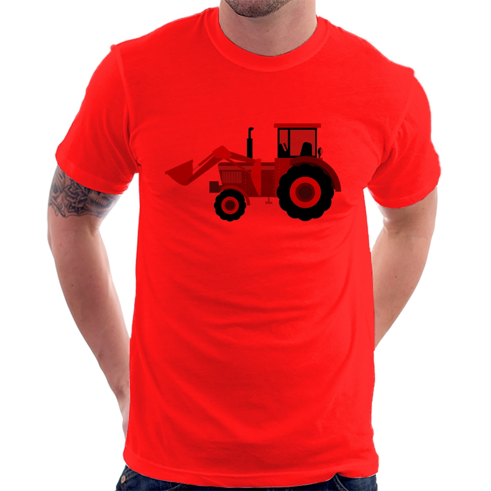 Camiseta Desenho de trator vermelho antigo