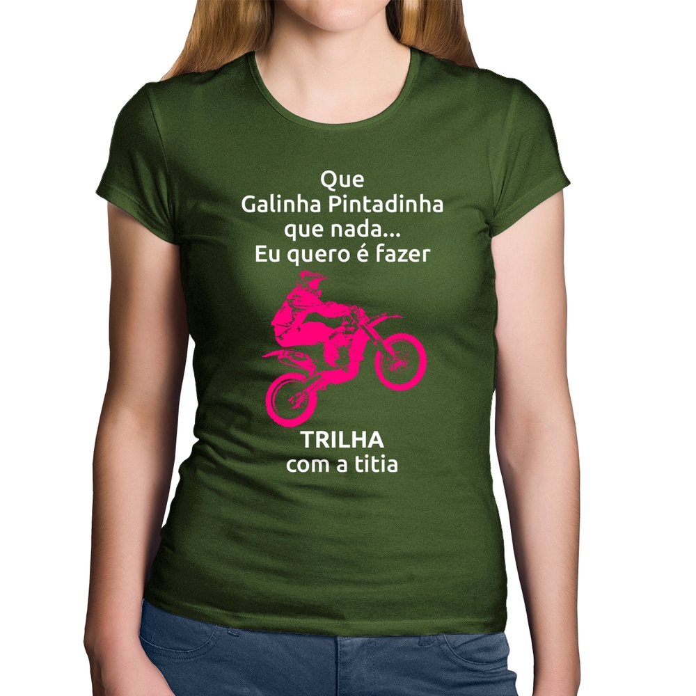 Camiseta Trilha com a titia (moto rosa)