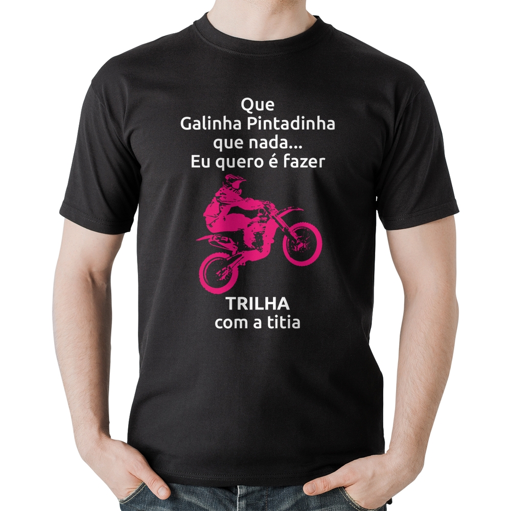 Camiseta Infantil Trilha com a titia (moto rosa)