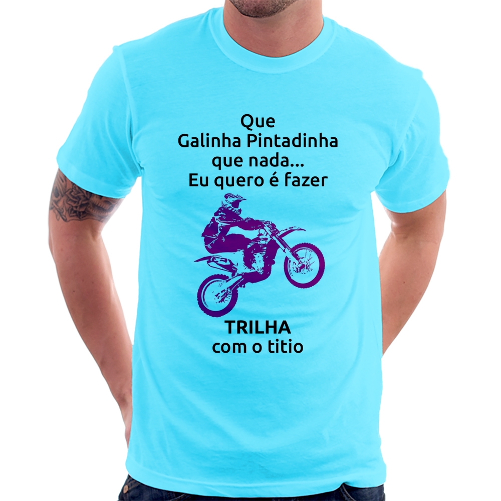 Camiseta Raglan Trilha com o papai (moto rosa)