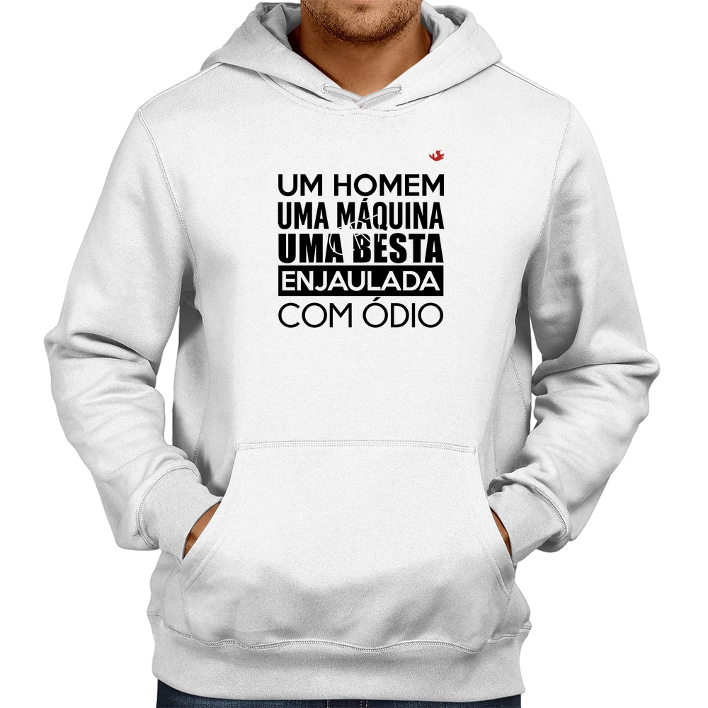 Moletom Um homem, uma máquina, uma besta enjaulada com ódio