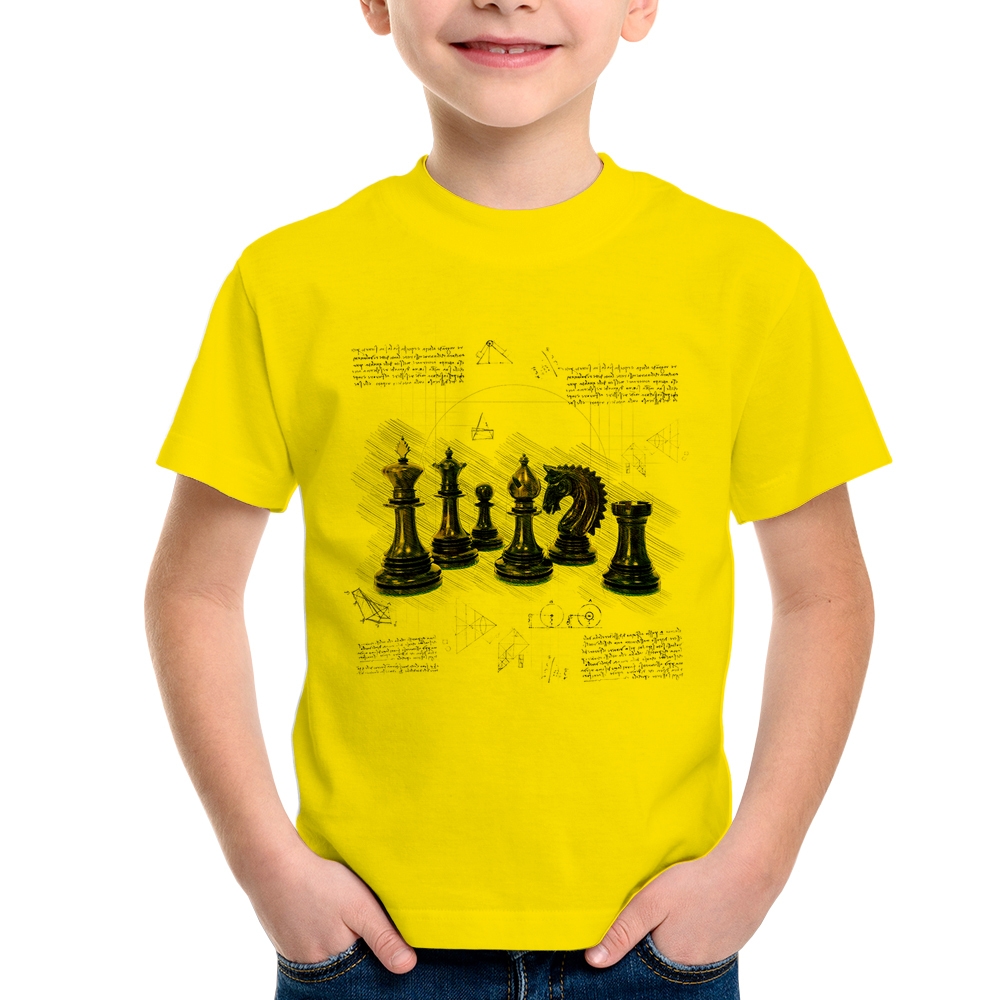 Camiseta infantil Xadrez jogo arte e ciência