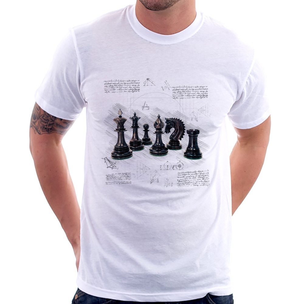 T-SHIRT QUALITY Camiseta - Xadrez - Fique calmo e jogue xadrez R