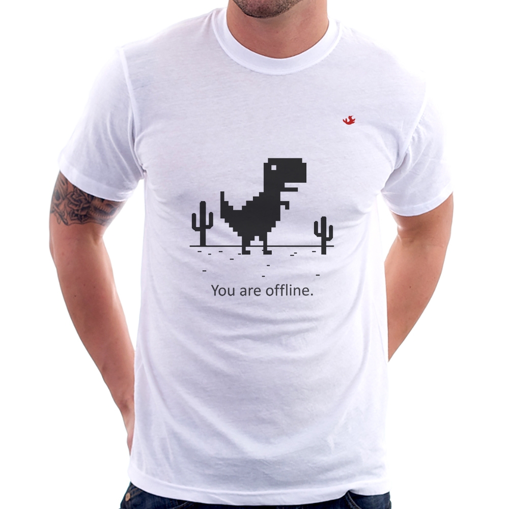 Camiseta Joguinho Dinossauro Chrome Sem Internet