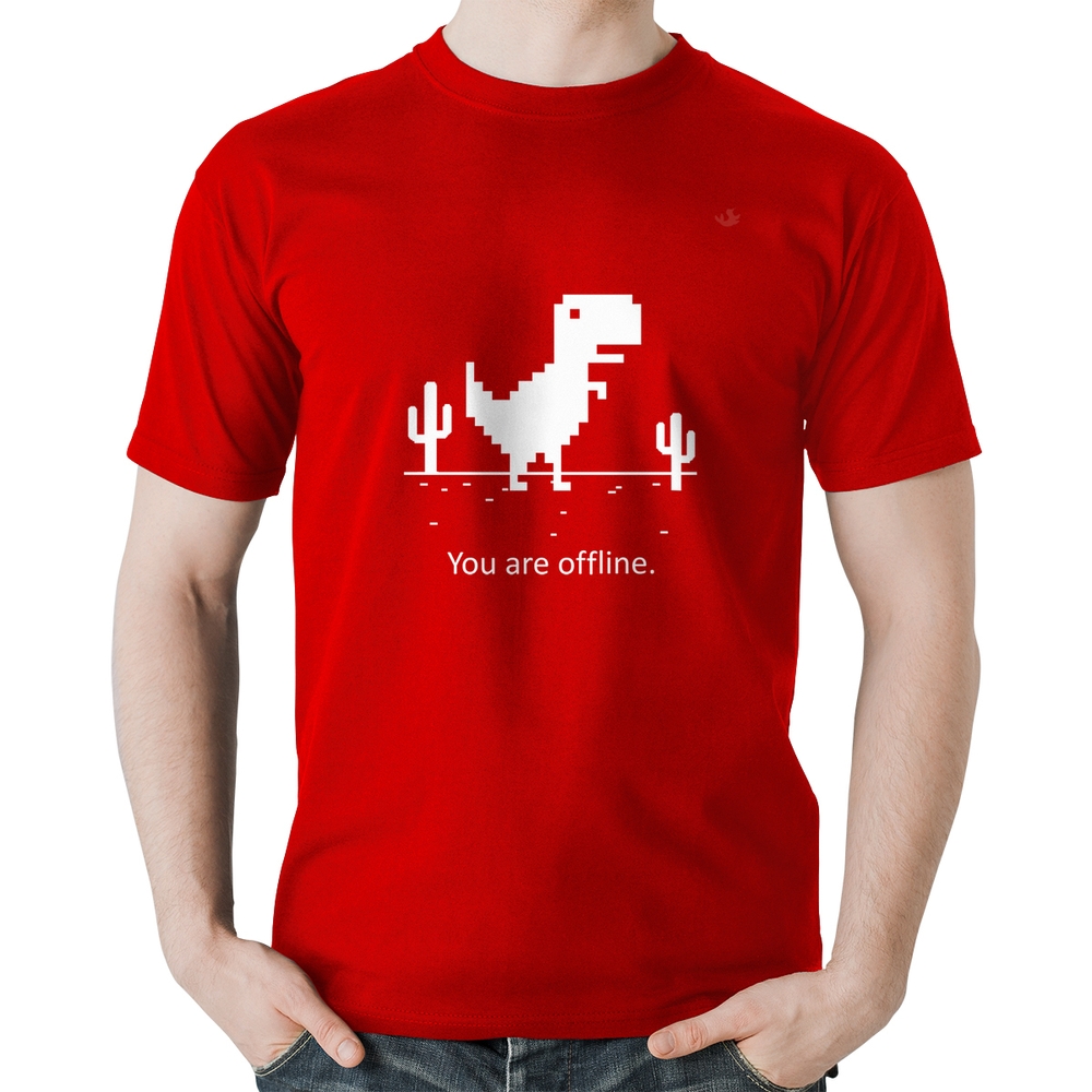 Camiseta Camisa Sem Internet Dinossauro Chrome Jogo Offline
