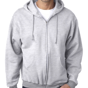 Moletom Aberto Liso Cinza Claro