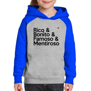 camiseta rico bonito famoso e mentiroso