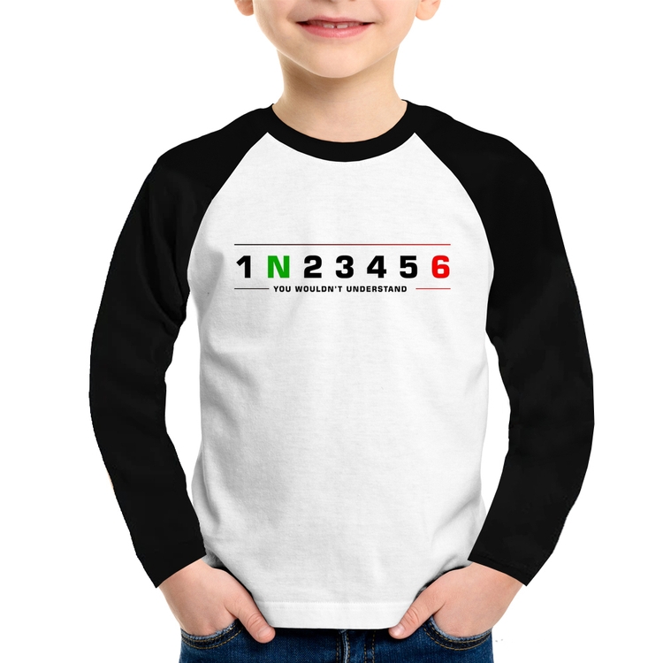 Camiseta Raglan Infantil 1 N 2 3 4 5 6 You Wouldn't Understand Manga Longa