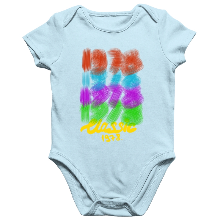 Body Bebê Algodão 1978 Classics - Azul Bebê