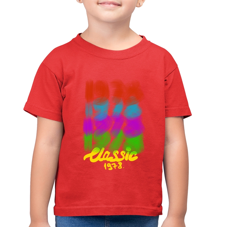 Camiseta Algodão Infantil 1978 Classics - Vermelha