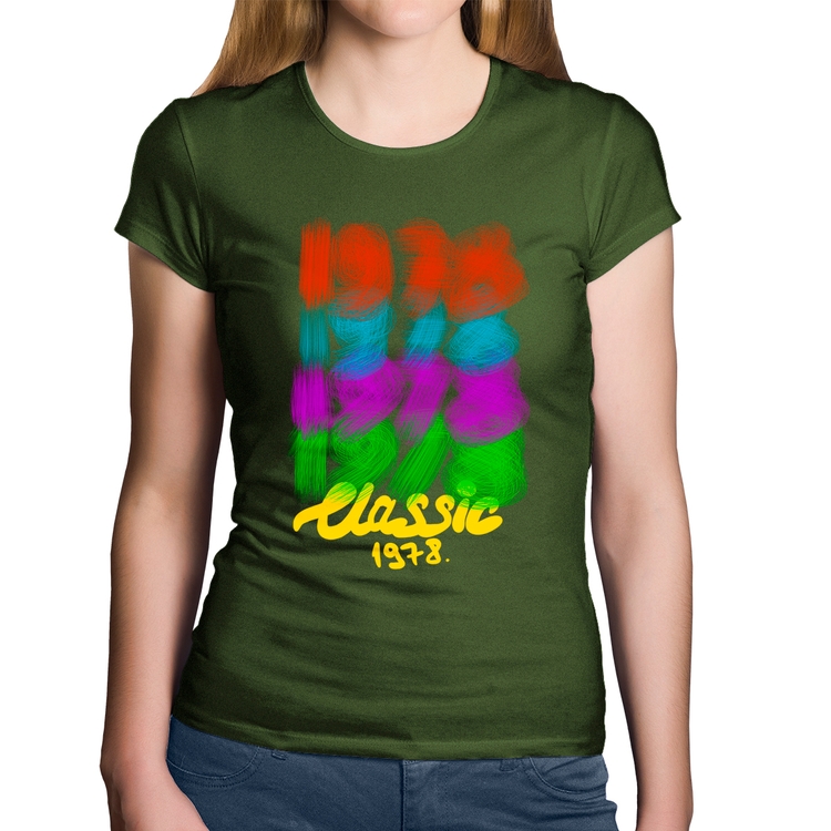 Baby Look Algodão 1978 Classics - Musgo