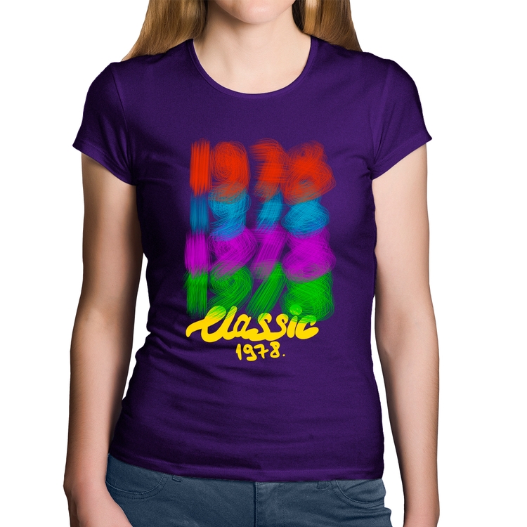 Baby Look Algodão 1978 Classics - Roxa