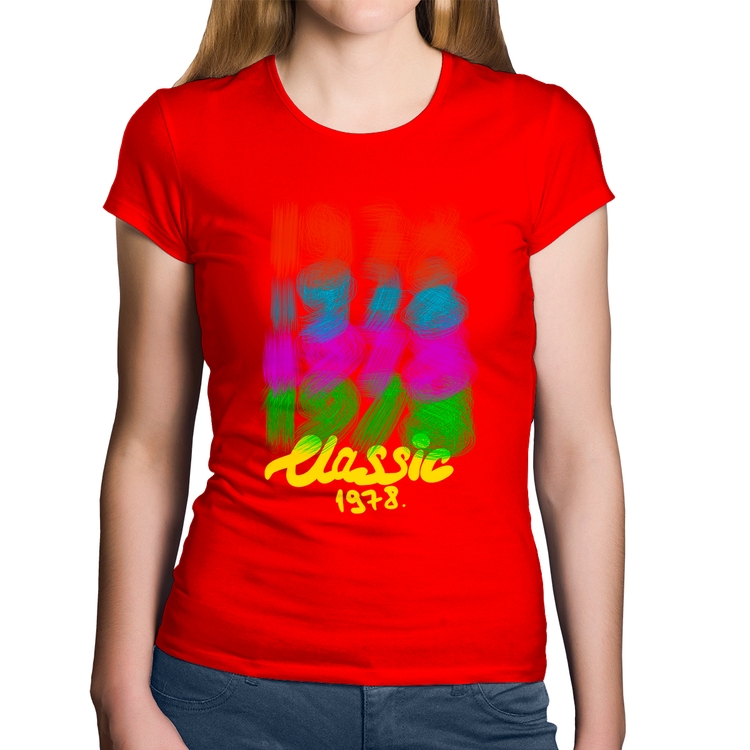 Baby Look Algodão 1978 Classics - Vermelha