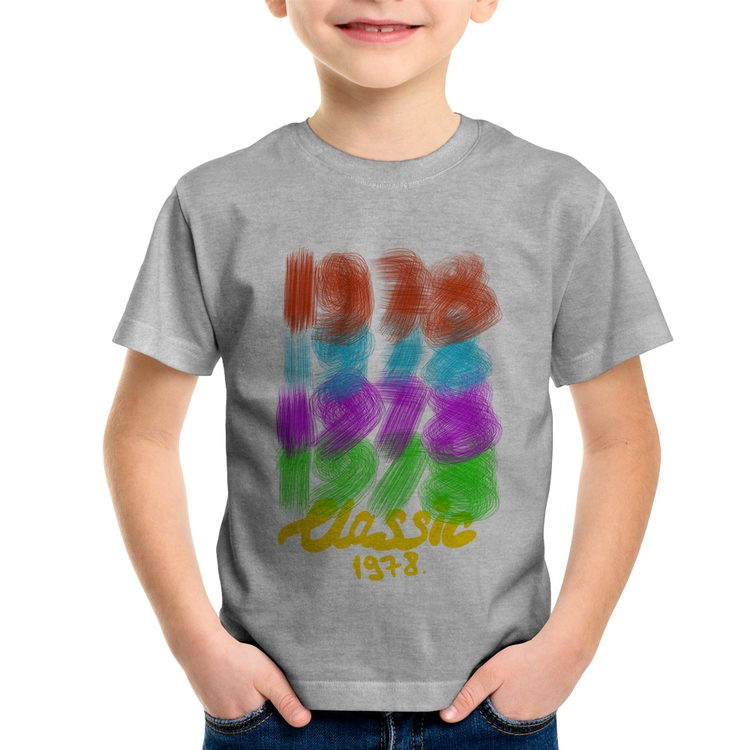 Camiseta Infantil 1978 Classics - Cinza