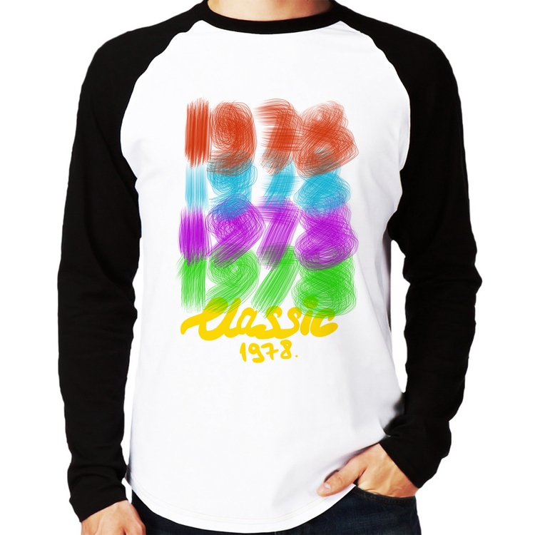Camiseta Raglan 1978 Classics Manga Longa