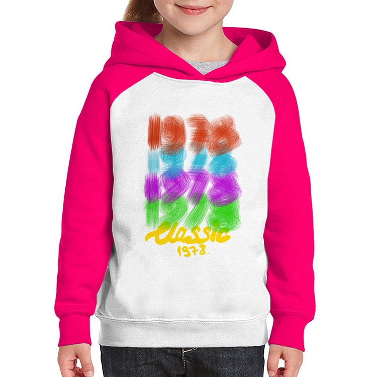 Moletom Infantil 1978 Classics - Branco/Rosa