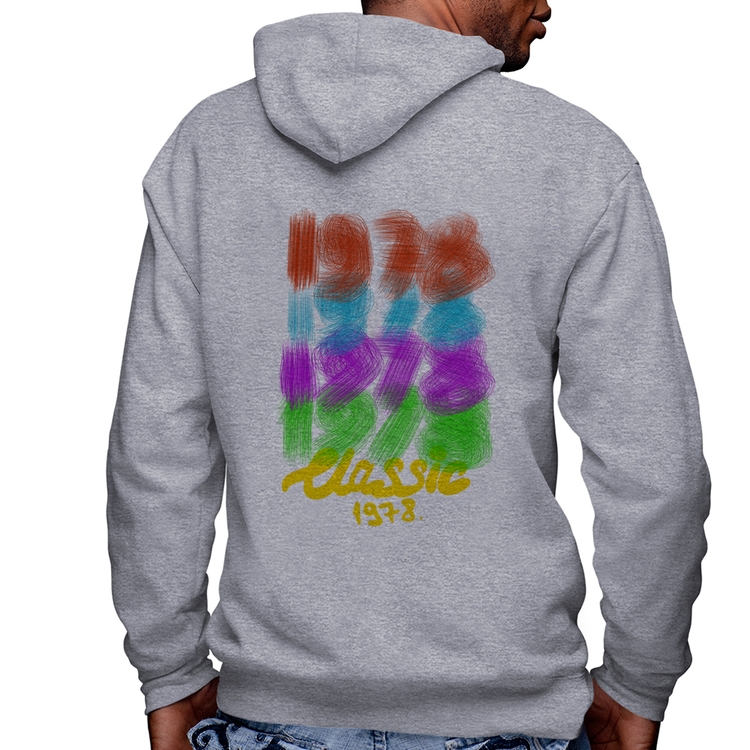 Blusa Moletom 1978 Classics Masculina com Capuz e Zíper - Mescla