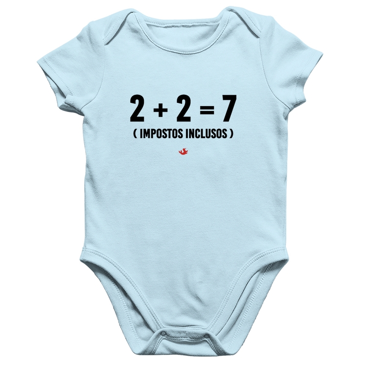 Body Bebê Algodão 2 + 2 = 7 (Impostos Inclusos) - Azul Bebê
