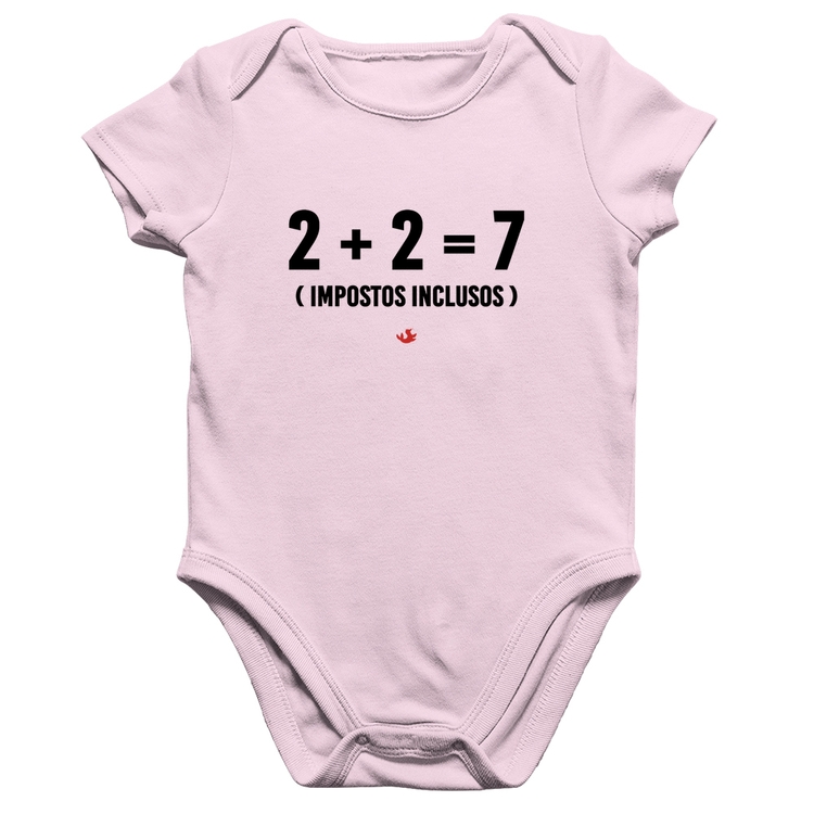 Body Bebê Algodão 2 + 2 = 7 (Impostos Inclusos) - Rosa Bebê