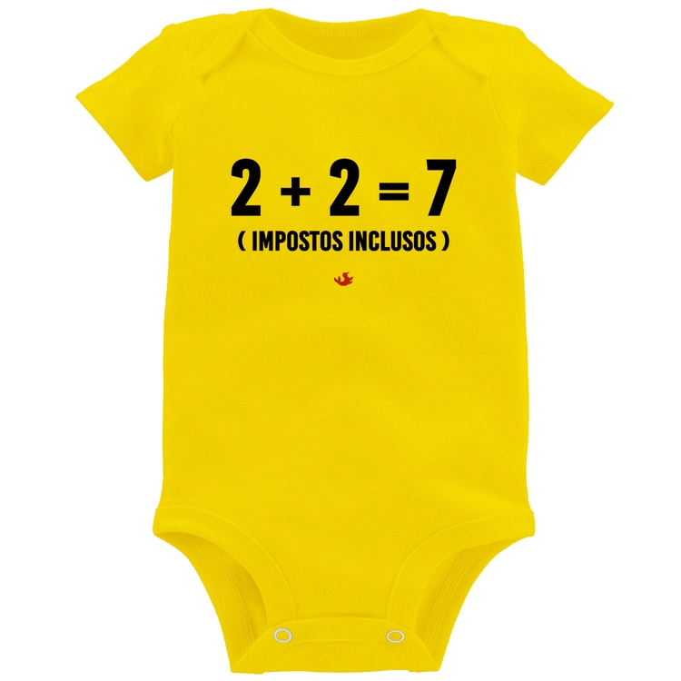 Body Bebê 2 + 2 = 7 (Impostos Inclusos) - Amarelo