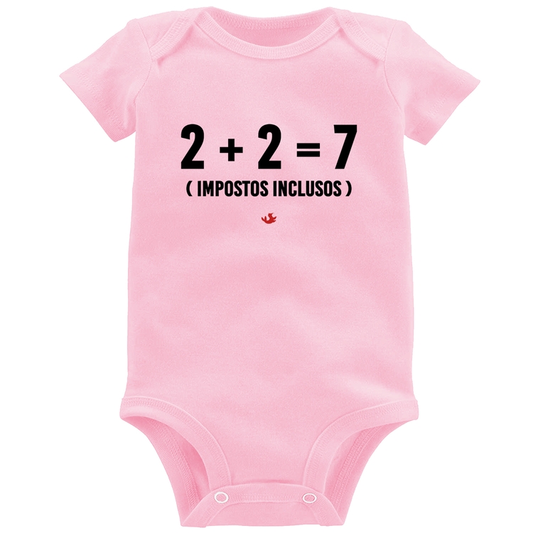 Body Bebê 2 + 2 = 7 (Impostos Inclusos) - Rosa Bebê