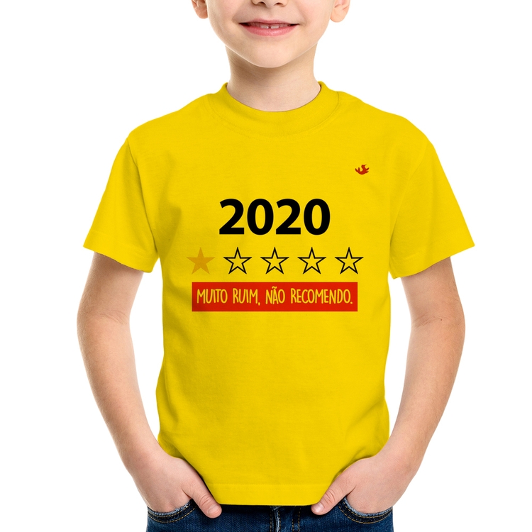 Camiseta Infantil 2020 - Muito ruim, não recomendo. - Amarela