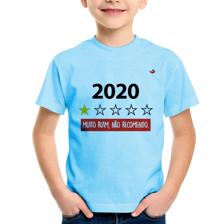 Camiseta Infantil 2020 - Muito ruim, não recomendo. - Azul Bebê