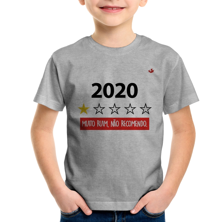 Camiseta Infantil 2020 - Muito ruim, não recomendo. - Cinza