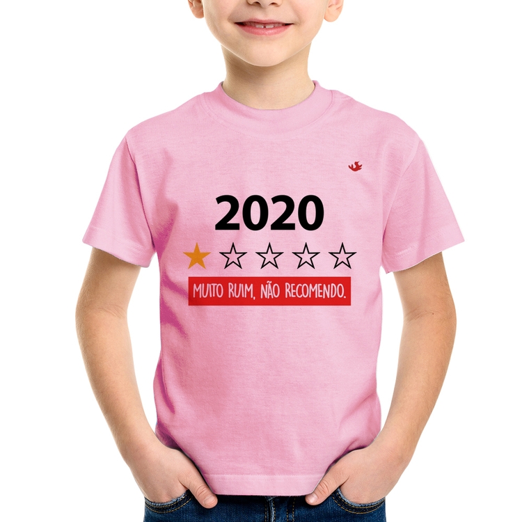 Camiseta Infantil 2020 - Muito ruim, não recomendo. - Rosa Bebê