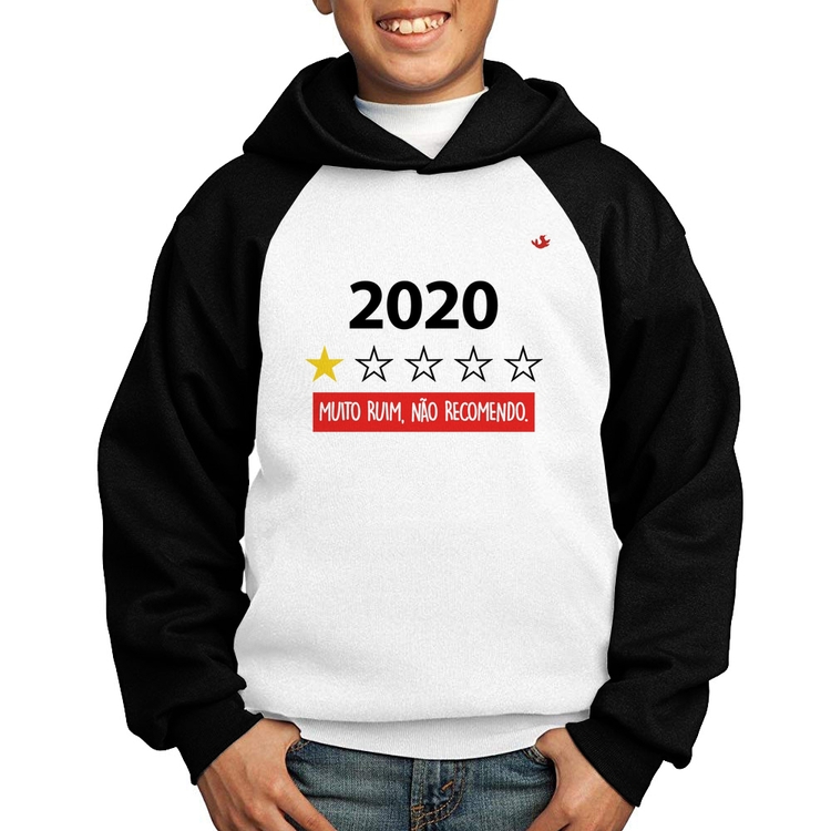 Moletom Infantil 2020 - Muito ruim, não recomendo. - Branco/Preto