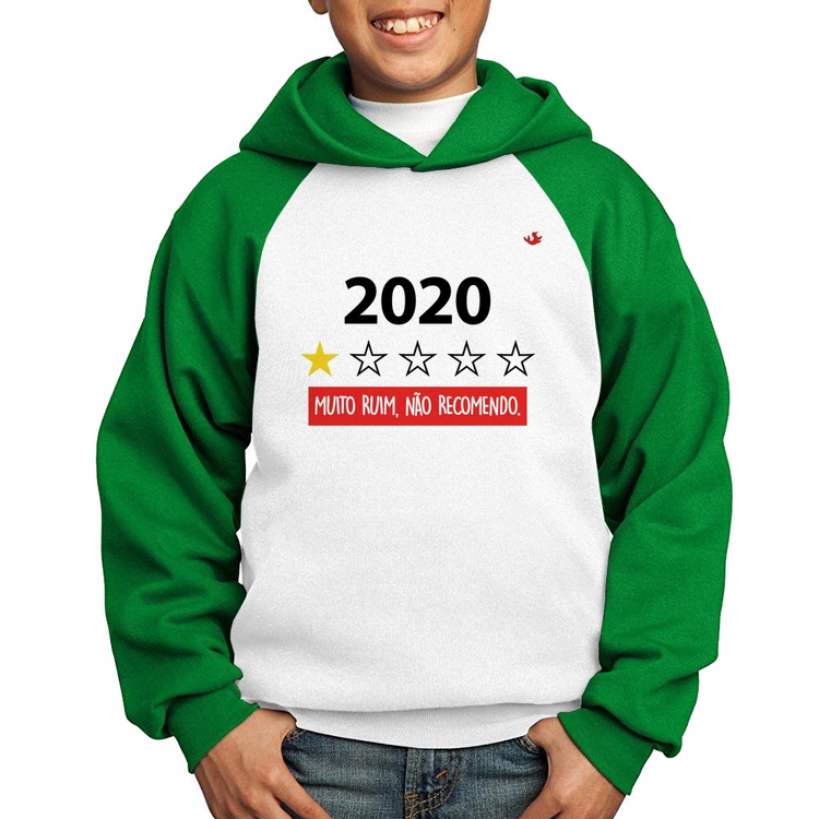 Moletom Infantil 2020 - Muito ruim, não recomendo. - Branco/Verde