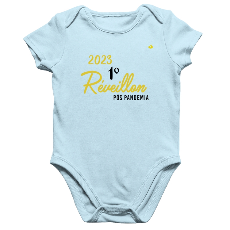 Body Bebê Algodão 2023 1º Réveillon Pós Pandemia - Azul Bebê