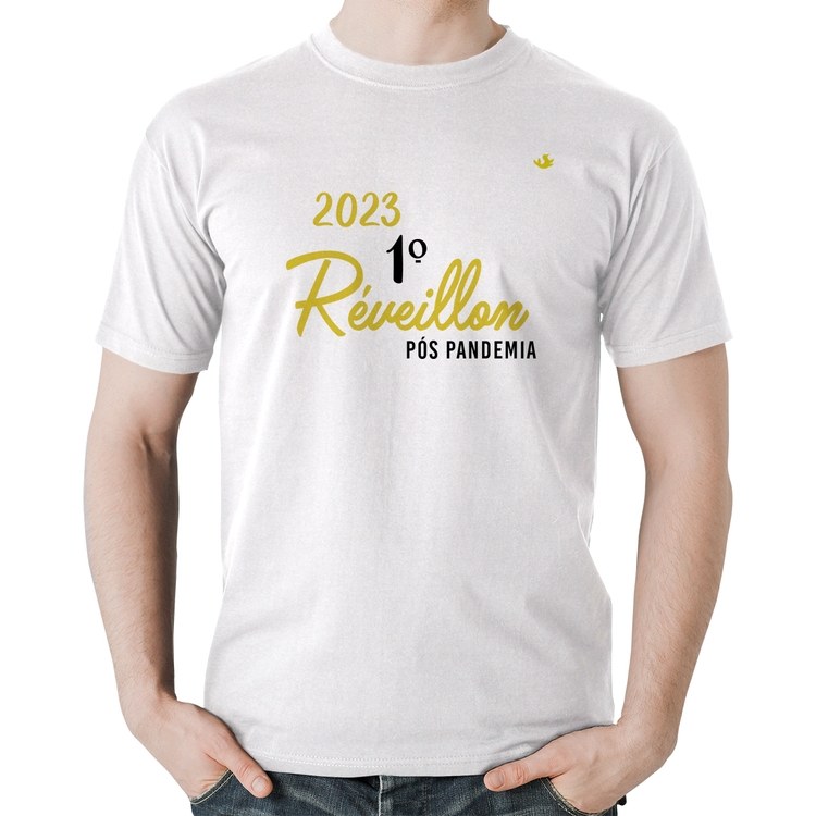 Camiseta Algodão 2023 1º Réveillon Pós Pandemia - Branca