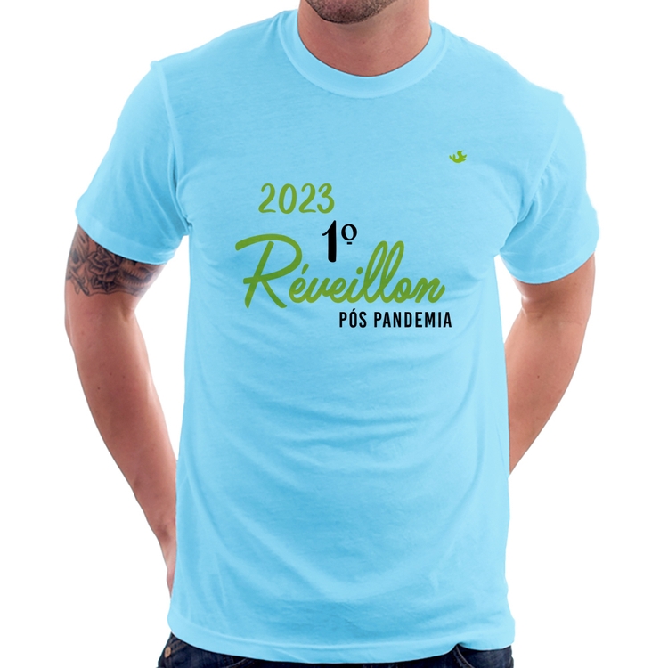 Camiseta 2023 1º Réveillon Pós Pandemia - Azul Bebê