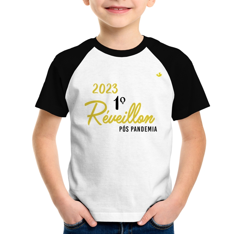 Camiseta Raglan Infantil 2023 1º Réveillon Pós Pandemia