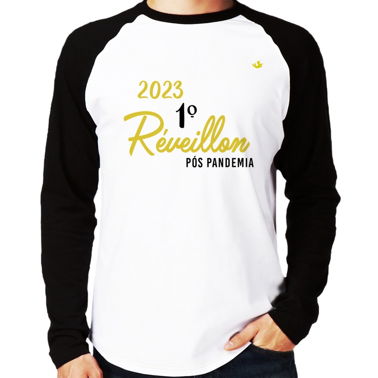 Camiseta Raglan 2023 1º Réveillon Pós Pandemia Manga Longa